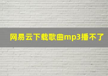 网易云下载歌曲mp3播不了