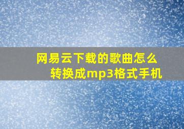 网易云下载的歌曲怎么转换成mp3格式手机