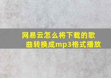 网易云怎么将下载的歌曲转换成mp3格式播放