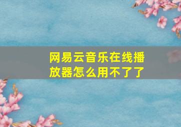 网易云音乐在线播放器怎么用不了了