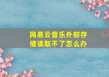 网易云音乐外部存储读取不了怎么办