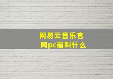 网易云音乐官网pc端叫什么