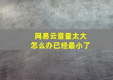 网易云音量太大怎么办已经最小了