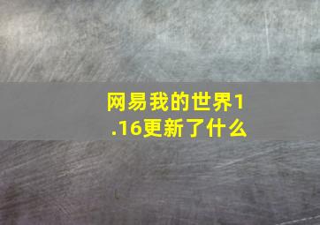 网易我的世界1.16更新了什么