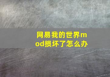 网易我的世界mod损坏了怎么办