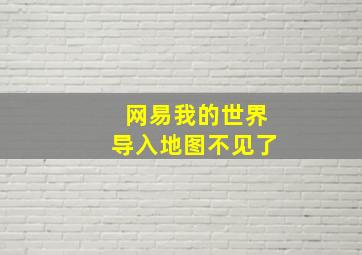 网易我的世界导入地图不见了