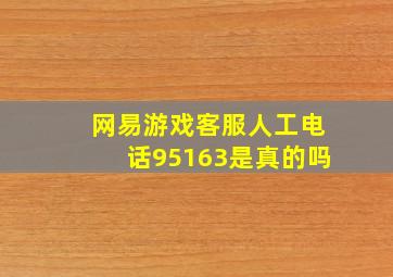 网易游戏客服人工电话95163是真的吗