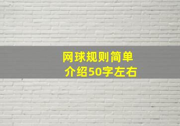 网球规则简单介绍50字左右