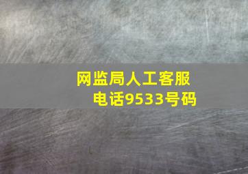 网监局人工客服电话9533号码