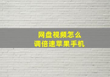 网盘视频怎么调倍速苹果手机