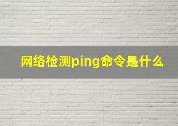 网络检测ping命令是什么