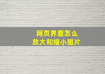 网页界面怎么放大和缩小图片