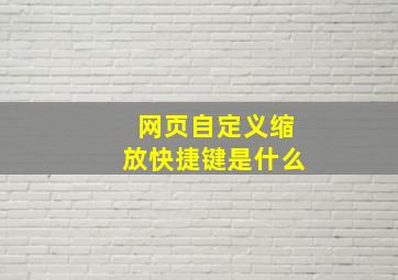 网页自定义缩放快捷键是什么