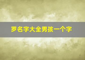 罗名字大全男孩一个字