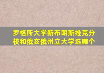 罗格斯大学新布朗斯维克分校和俄亥俄州立大学选哪个