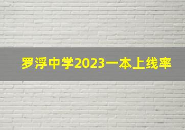 罗浮中学2023一本上线率