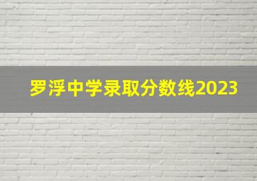 罗浮中学录取分数线2023