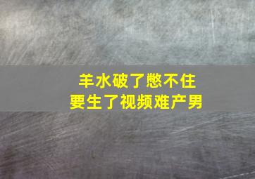 羊水破了憋不住要生了视频难产男