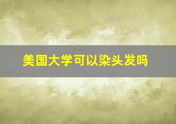 美国大学可以染头发吗