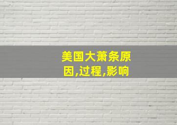 美国大萧条原因,过程,影响