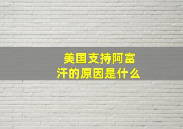 美国支持阿富汗的原因是什么