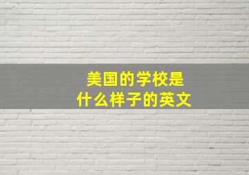 美国的学校是什么样子的英文