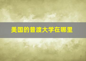 美国的普渡大学在哪里