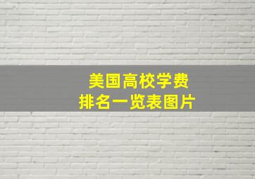 美国高校学费排名一览表图片