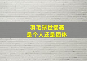 羽毛球世锦赛是个人还是团体