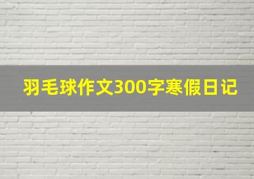 羽毛球作文300字寒假日记