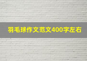 羽毛球作文范文400字左右