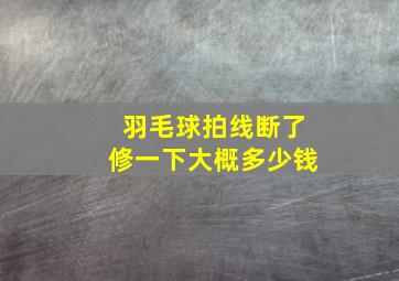 羽毛球拍线断了修一下大概多少钱