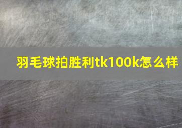 羽毛球拍胜利tk100k怎么样