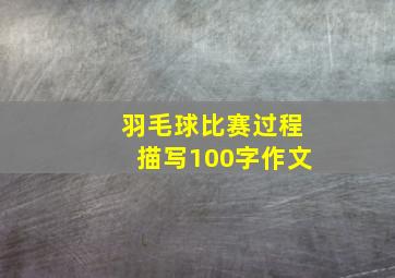 羽毛球比赛过程描写100字作文