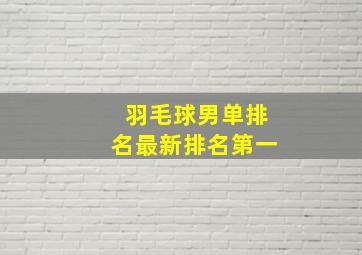 羽毛球男单排名最新排名第一