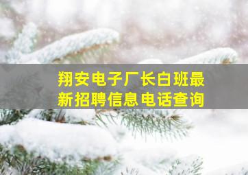 翔安电子厂长白班最新招聘信息电话查询