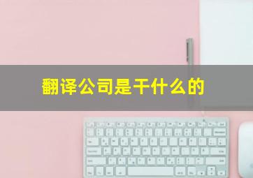 翻译公司是干什么的