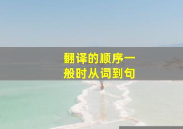 翻译的顺序一般时从词到句