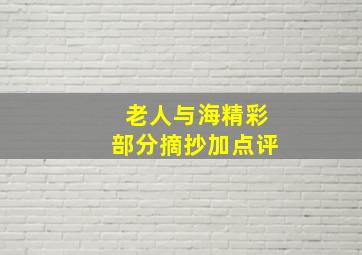 老人与海精彩部分摘抄加点评