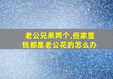 老公兄弟两个,但家里钱都是老公花的怎么办