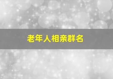 老年人相亲群名