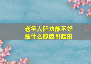 老年人肝功能不好是什么原因引起的