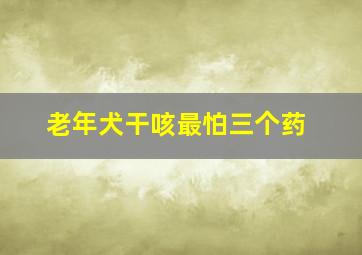 老年犬干咳最怕三个药