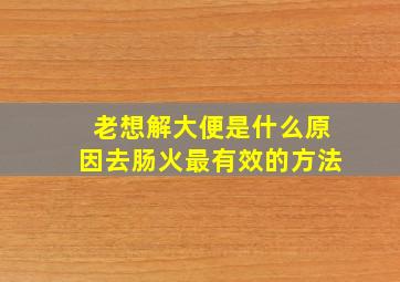 老想解大便是什么原因去肠火最有效的方法