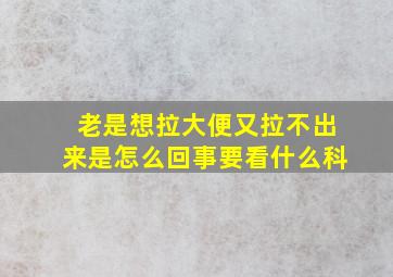 老是想拉大便又拉不出来是怎么回事要看什么科