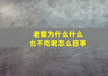 老鳖为什么什么也不吃呢怎么回事