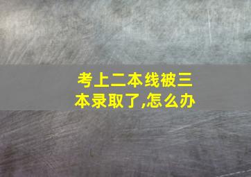 考上二本线被三本录取了,怎么办