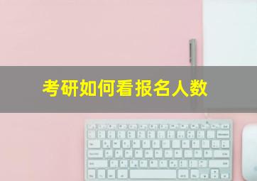 考研如何看报名人数