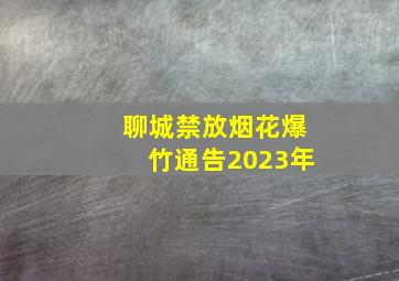 聊城禁放烟花爆竹通告2023年