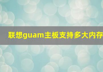 联想guam主板支持多大内存